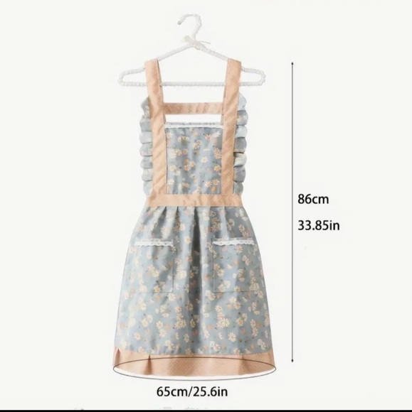 Stylish Durable Stain-Resistant 50s  Kitchen Apron - Perfect for Chefs & Servers - Picture 7 of 8